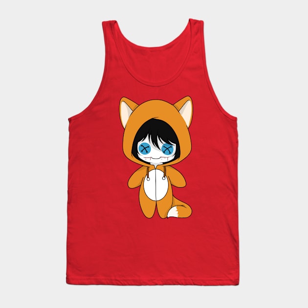 creepypasta jeff the killer fox costume doll Tank Top by LillyTheChibi